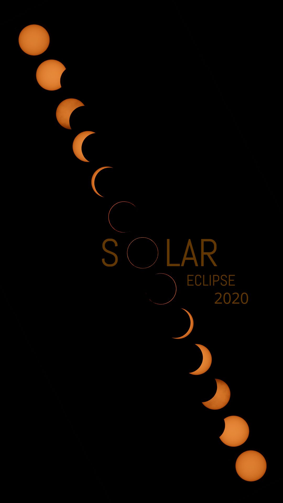 A composite of the Sun's changing phase during the June 2020 annular eclipse.